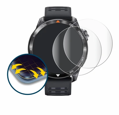 Immagine del dispositivo Xiaomi Mibro GS Pro 2 con un'ampia varietà di protezioni per lo schermo.