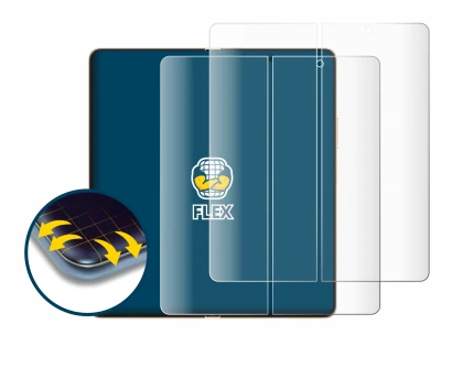Immagine del dispositivo Honor Magic V6 (Display interno) con un'ampia varietà di protezioni per lo schermo.