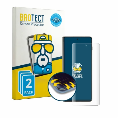 Parte frontale di una confezione del prodotto con il logo del marchio BROTECT. Accanto è raffigurato il dispositivo Motorola R