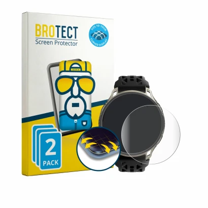Parte frontale di una confezione del prodotto con il logo del marchio BROTECT. Accanto è raffigurato il dispositivo Amazfit Ch
