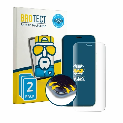 Parte frontale di una confezione del prodotto con il logo del marchio BROTECT. Accanto è raffigurato il dispositivo Honor 600e