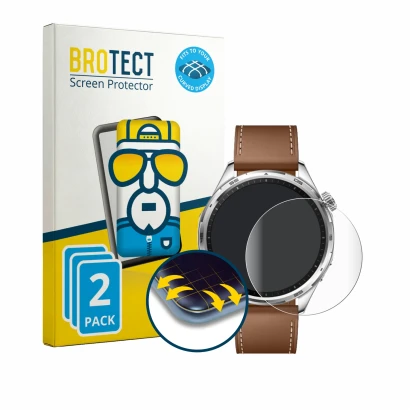 Parte frontale di una confezione del prodotto con il logo del marchio BROTECT. Accanto è raffigurato il dispositivo Honor Watc