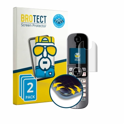Parte frontale di una confezione del prodotto con il logo del marchio BROTECT. Accanto è raffigurato il dispositivo Panasonic