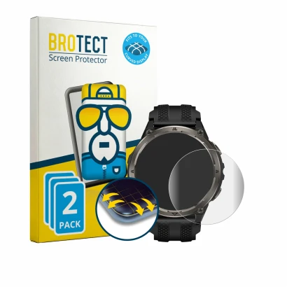 Parte frontale di una confezione del prodotto con il logo del marchio BROTECT. Accanto è raffigurato il dispositivo Kospet ORB
