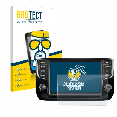 Parte frontale di una confezione del prodotto con il logo del marchio BROTECT. Accanto è raffigurato il dispositivo Volkswagen