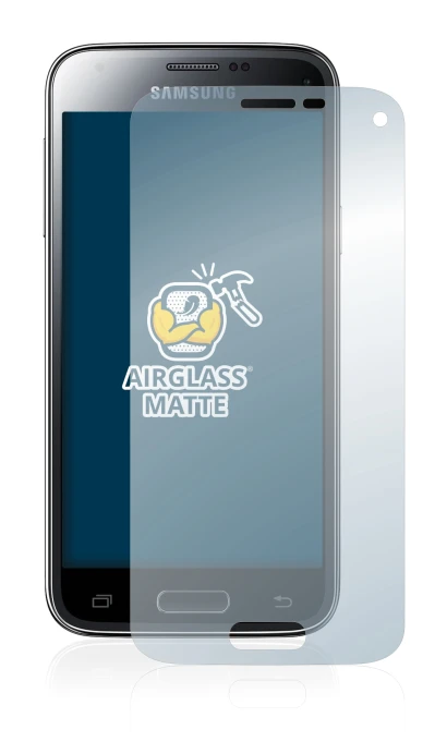 Immagine del dispositivo Samsung Galaxy S5 Mini SM-G800 con un'ampia varietà di protezioni per lo schermo.