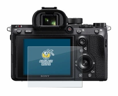 Immagine del dispositivo Sony Alpha 7R III con un'ampia varietà di protezioni per lo schermo.