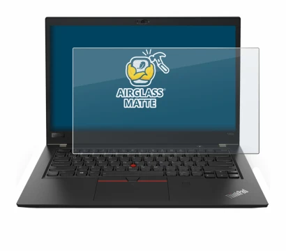 Immagine del dispositivo Lenovo ThinkPad T480s con un'ampia varietà di protezioni per lo schermo.