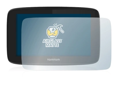Immagine del dispositivo TomTom GO Essential (5") con un'ampia varietà di protezioni per lo schermo.
