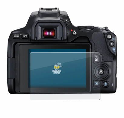 Immagine del dispositivo Canon EOS 250D con un'ampia varietà di protezioni per lo schermo.
