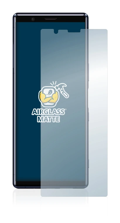 Immagine del dispositivo Sony Xperia 5 con un'ampia varietà di protezioni per lo schermo.