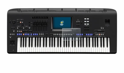 Immagine del dispositivo Yamaha Genos con un'ampia varietà di protezioni per lo schermo.