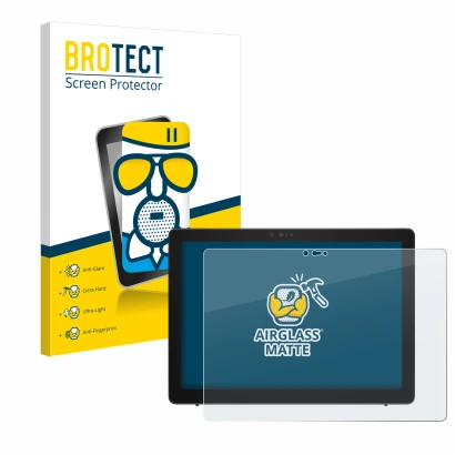 Parte frontale di una confezione del prodotto con il logo del marchio BROTECT. Accanto è raffigurato il dispositivo Dell Latit