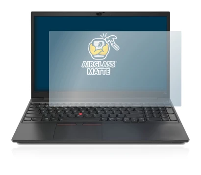 Immagine del dispositivo Lenovo ThinkPad E15 con un'ampia varietà di protezioni per lo schermo.