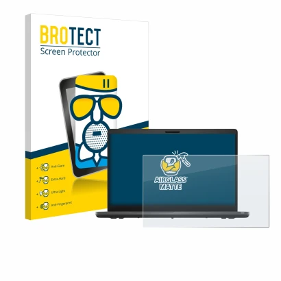 Parte frontale di una confezione del prodotto con il logo del marchio BROTECT. Accanto è raffigurato il dispositivo Dell Latit