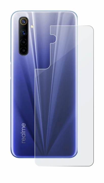 Immagine del dispositivo realme 6 (Posteriore) con un'ampia varietà di protezioni per lo schermo.