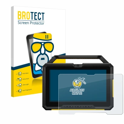 Parte frontale di una confezione del prodotto con il logo del marchio BROTECT. Accanto è raffigurato il dispositivo Dell Latit