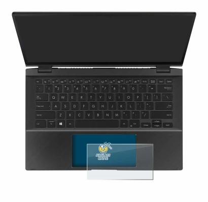 Immagine del dispositivo ASUS ZenBook Flip 14 UX463FA (Touch Trackpad) con un'ampia varietà di protezioni per lo schermo.