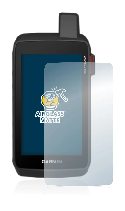 Immagine del dispositivo Garmin Montana 750i con un'ampia varietà di protezioni per lo schermo.