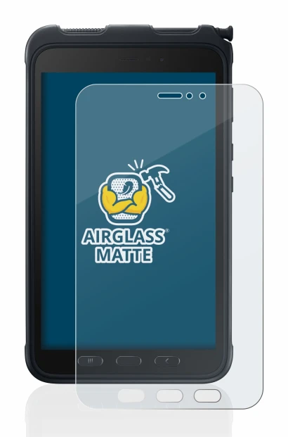 Immagine del dispositivo Samsung Galaxy Tab Active 3 con un'ampia varietà di protezioni per lo schermo.