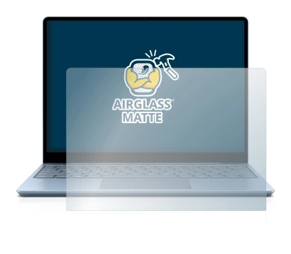 Immagine del dispositivo Microsoft Surface Laptop Go con un'ampia varietà di protezioni per lo schermo.