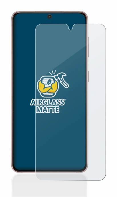 Immagine del dispositivo Samsung Galaxy S21 5G con un'ampia varietà di protezioni per lo schermo.