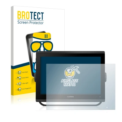 Parte frontale di una confezione del prodotto con il logo del marchio BROTECT. Accanto è raffigurato il dispositivo Garmin GPS