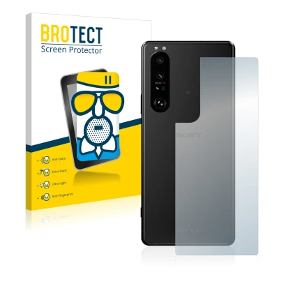 Parte frontale di una confezione del prodotto con il logo del marchio BROTECT. Accanto è raffigurato il dispositivo Sony Xperi