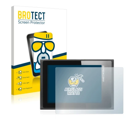 Parte frontale di una confezione del prodotto con il logo del marchio BROTECT. Accanto è raffigurato il dispositivo Apexcam ‎M