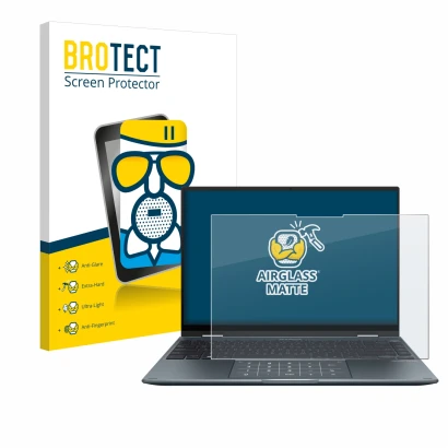 Parte frontale di una confezione del prodotto con il logo del marchio BROTECT. Accanto è raffigurato il dispositivo ASUS ZenBo