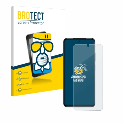 Parte frontale di una confezione del prodotto con il logo del marchio BROTECT. Accanto è raffigurato il dispositivo Xiaomi Red