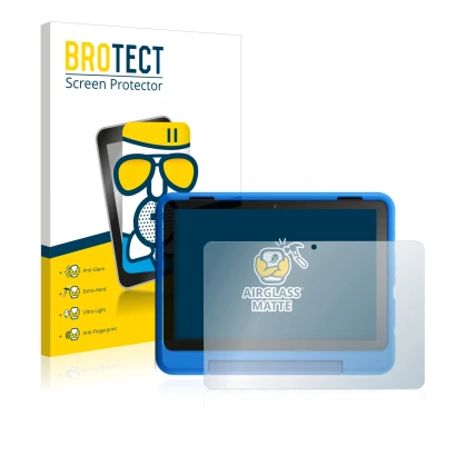 Parte frontale di una confezione del prodotto con il logo del marchio BROTECT. Accanto è raffigurato il dispositivo Amazon Fir