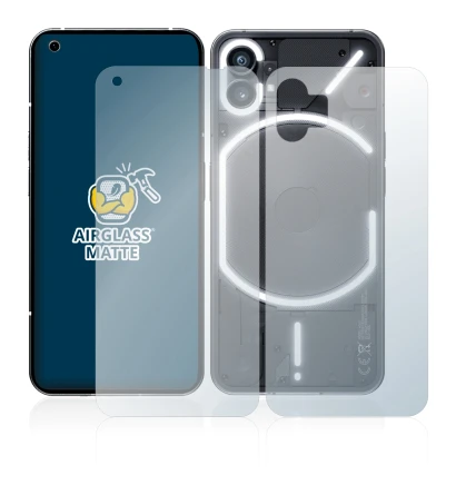 Immagine del dispositivo Nothing Phone (1) (Fronte+Retro) con un'ampia varietà di protezioni per lo schermo.