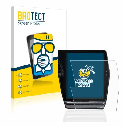 Parte frontale di una confezione del prodotto con il logo del marchio BROTECT. Accanto è raffigurato il dispositivo Renault Me