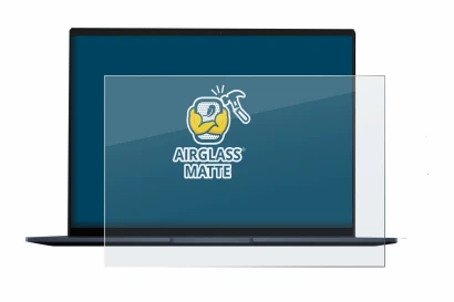 Immagine del dispositivo ASUS ZenBook 14 OLED con un'ampia varietà di protezioni per lo schermo.