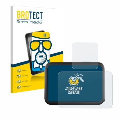 Parte frontale di una confezione del prodotto con il logo del marchio BROTECT. Accanto è raffigurato il dispositivo GoPro Hero