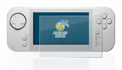 Immagine del dispositivo Evercade EXP con un'ampia varietà di protezioni per lo schermo.