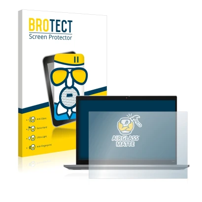 Parte frontale di una confezione del prodotto con il logo del marchio BROTECT. Accanto è raffigurato il dispositivo Lenovo Thi