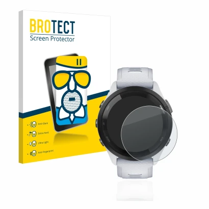 Parte frontale di una confezione del prodotto con il logo del marchio BROTECT. Accanto è raffigurato il dispositivo Garmin For