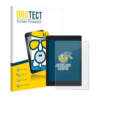 Parte frontale di una confezione del prodotto con il logo del marchio BROTECT. Accanto è raffigurato il dispositivo Boox Tab M