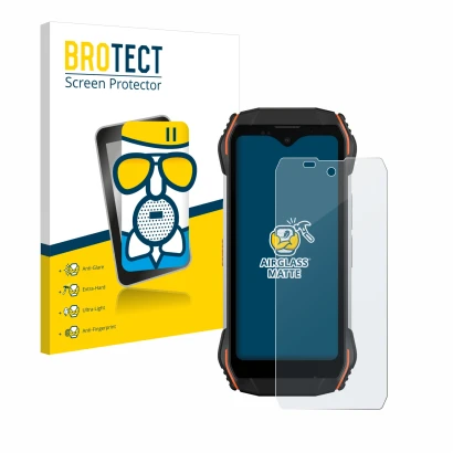 Parte frontale di una confezione del prodotto con il logo del marchio BROTECT. Accanto è raffigurato il dispositivo Blackview 