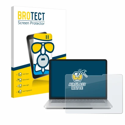 Parte frontale di una confezione del prodotto con il logo del marchio BROTECT. Accanto è raffigurato il dispositivo Microsoft 