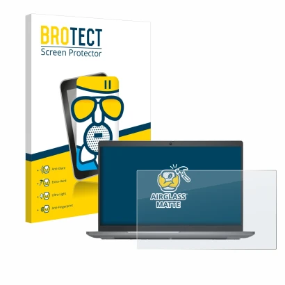 Parte frontale di una confezione del prodotto con il logo del marchio BROTECT. Accanto è raffigurato il dispositivo Dell Latit