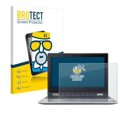 Parte frontale di una confezione del prodotto con il logo del marchio BROTECT. Accanto è raffigurato il dispositivo Acer Chrom