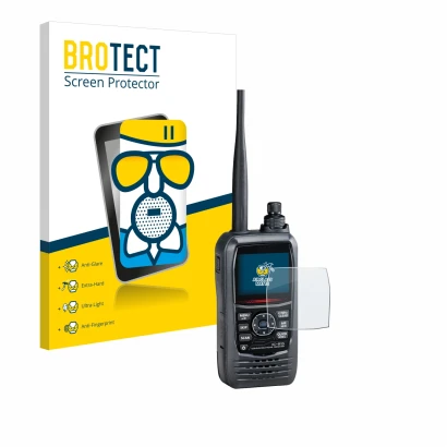 Parte frontale di una confezione del prodotto con il logo del marchio BROTECT. Accanto è raffigurato il dispositivo Icom IC-R1