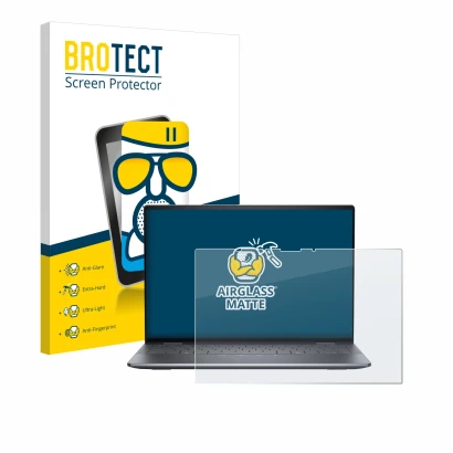 Parte frontale di una confezione del prodotto con il logo del marchio BROTECT. Accanto è raffigurato il dispositivo Dell Latit