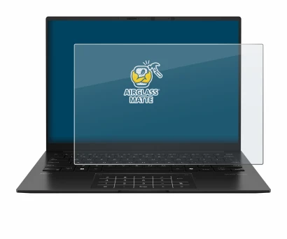 Immagine del dispositivo ASUS ZenBook 14 OLED UM3406 con un'ampia varietà di protezioni per lo schermo.