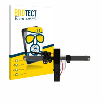 Parte frontale di una confezione del prodotto con il logo del marchio BROTECT. Accanto è raffigurato il dispositivo Xiaomi Mi 