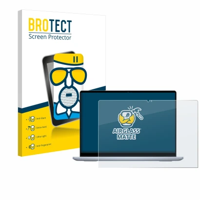 Parte frontale di una confezione del prodotto con il logo del marchio BROTECT. Accanto è raffigurato il dispositivo Dell Inspi