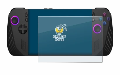 Immagine del dispositivo ASUS ROG Ally X (2024) con un'ampia varietà di protezioni per lo schermo.